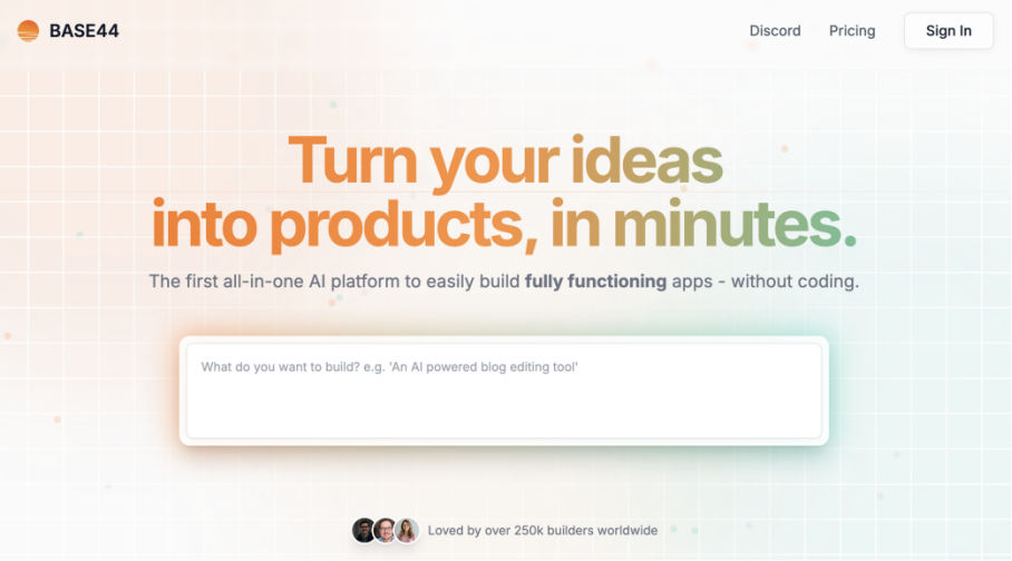 （Base44官网；图片来源：Base44）